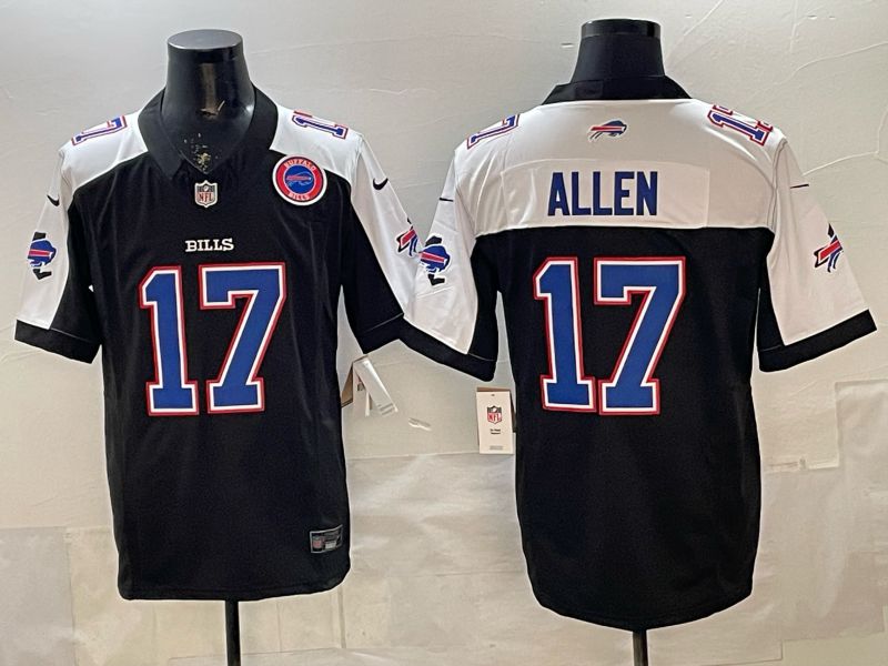 Men 2026 Buffalo Bills #17 Allen black white Limited Nike NFL Jersey style 07->chicago bears->NFL Jersey